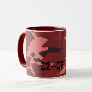 Caneca Padrão de camuflagem vermelha