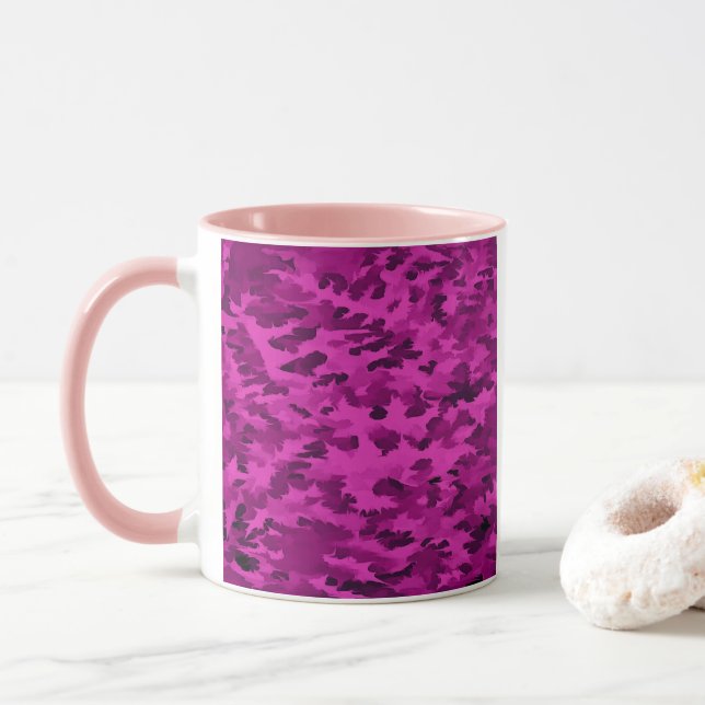 Caneca Padrão de Camuflagem Violeta (Com Donut)