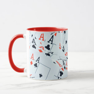Caneca Padrão de Cartões Poker Quad Aces,