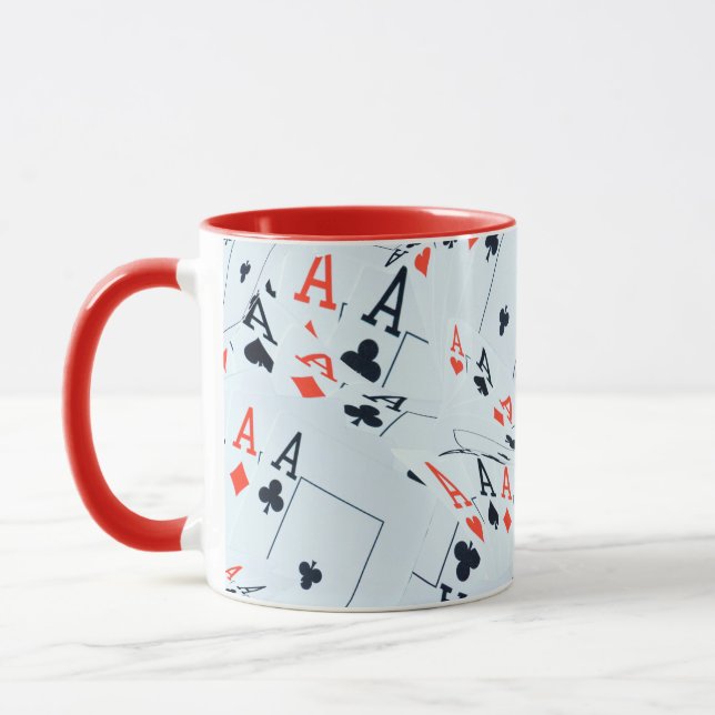 Caneca Padrão de Cartões Poker Quad Aces, (Esquerda)