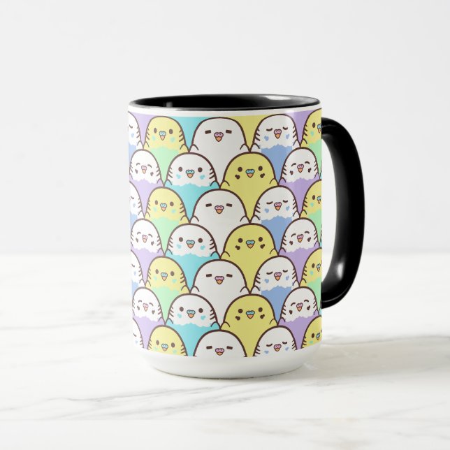 Caneca Padrão de Cartoon Amarelo Púrpura do Orçamento (Frente Esquerda)