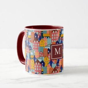 Caneca Padrão de Casas de Quarteirão de Vizinhança