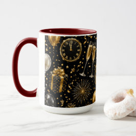 Caneca Padrão de Celebração de Ano Novo Luxuoso