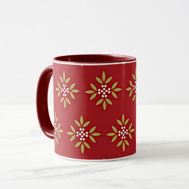 Caneca Padrão de Celebração de Férias (Frente Esquerda)