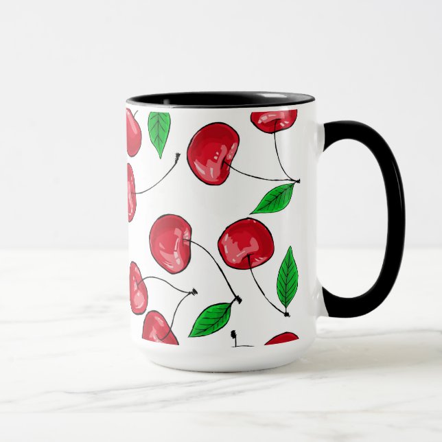 Caneca Padrão de cerejas frescas (Direita)