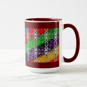 Caneca Padrão de coelho colorido selvagem