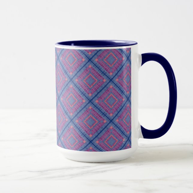 Caneca Padrão de Colcha de Diamantes 1 (Direita)