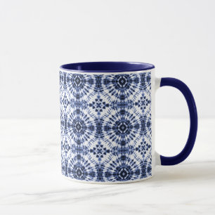 Caneca Padrão de coloração azul escura