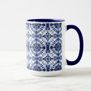 Caneca Padrão de coloração azul escura