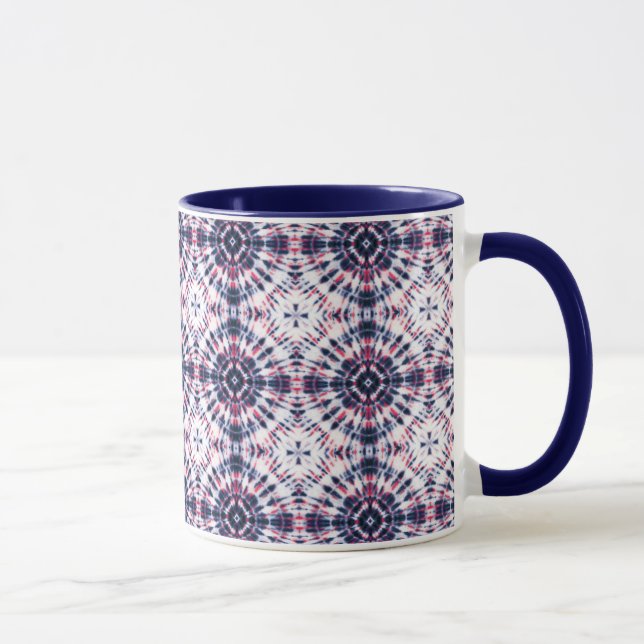Caneca Padrão de Coluna Azul e Vermelho (Direita)