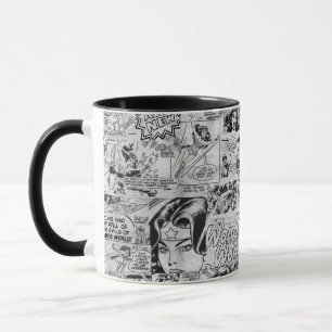 Caneca Padrão de Cômica Vintage da Mulher-Maravilha