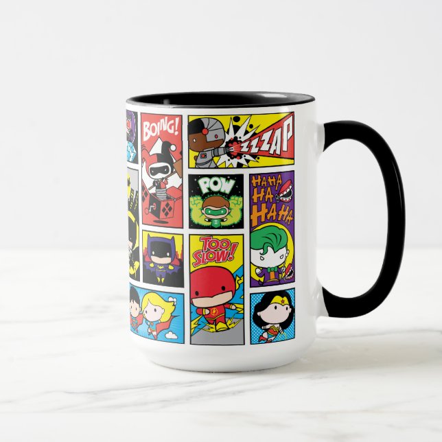 Caneca Padrão de Compilação da Liga da Justiça Chibi (Direita)