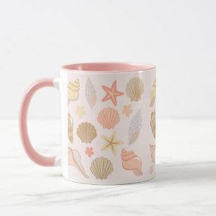 Caneca Padrão de Conchas Rosadas