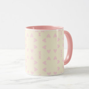 Caneca Padrão de Coração Rosa Suave – Sem Costura Estétic