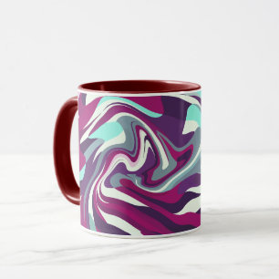 Caneca Padrão de Cores Fluindo Abstratas