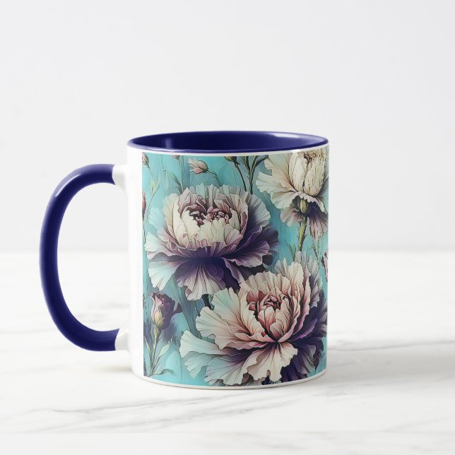 Caneca Padrão de cravos abstratos design 1 (Esquerda)