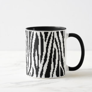 Caneca Padrão de Design de impressão de pixel zebra de 8 