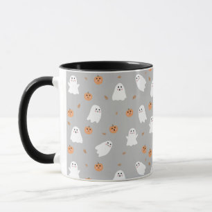 Caneca Padrão de Dia das Bruxas de Fantasmas e Cinzas de