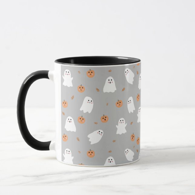 Caneca Padrão de Dia das Bruxas de Fantasmas e Cinzas de  (Esquerda)