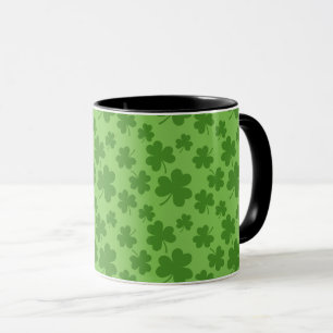Caneca Padrão de Dia de São Patrício Shamrock Clover