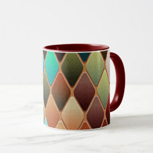 Caneca Padrão de Diamante Colorido