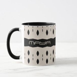 Caneca Padrão de Diamante Grande Personalizado Branco Pre