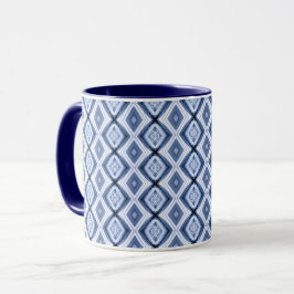 Caneca Padrão de Diamantes Azuis Harmonia Diamante Blues