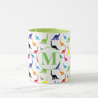 Caneca Padrão de Dinossauro Fofo