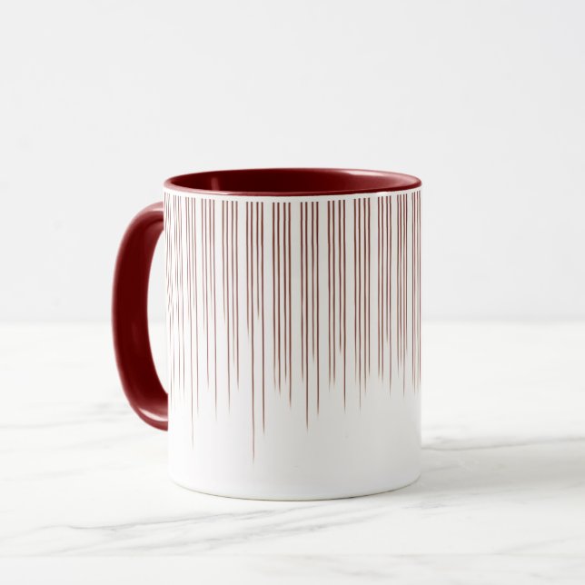 Caneca Padrão de distribuição de Na moda de café maroon (Frente Esquerda)