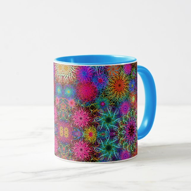 Caneca Padrão de espiral colorido (Frente Esquerda)