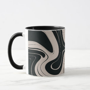 Caneca Padrão de espiral preto e Abstrato moderno