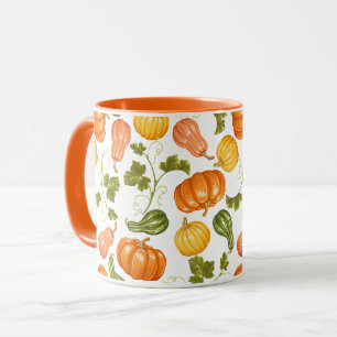 Caneca Padrão de Esquadrão de Água, Pumpkin e Folhas