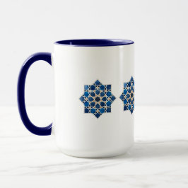 Caneca Padrão de Estrela Geométrica Islâmica Marroquina e