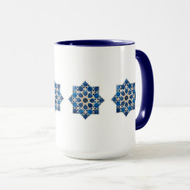 Caneca Padrão de Estrela Geométrica Islâmica Marroquina e