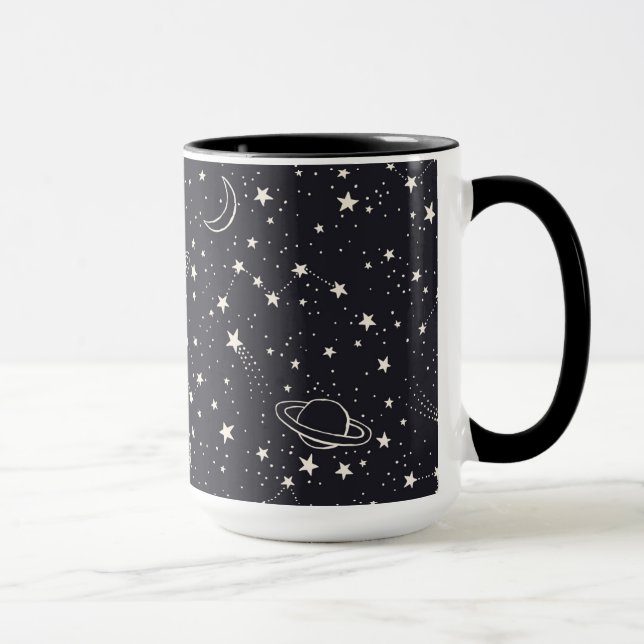 Caneca Padrão de estrelas e planetas (Direita)