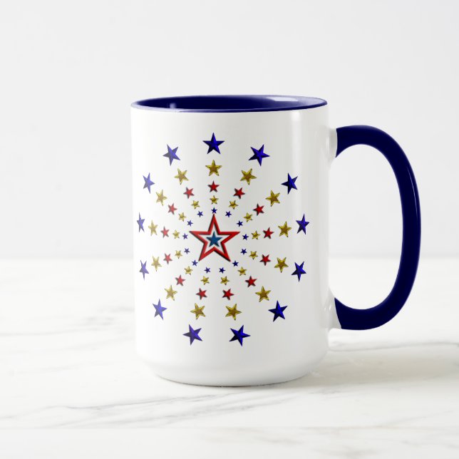 Caneca Padrão de Estrelas Patrióticas (Direita)
