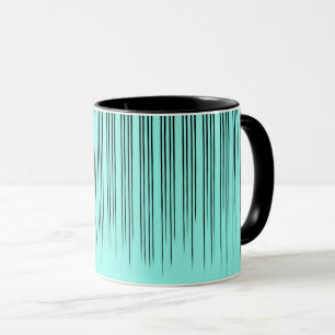 Caneca Padrão de faixa de Na moda preto/turquesa