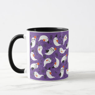 Caneca Padrão de fantasmas bonitos de halloween