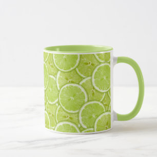 Caneca Padrão De Fatias De Limão Verde