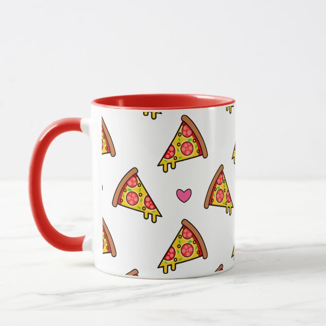 Caneca Padrão de Fatias de Pizza Deliciosas (Esquerda)