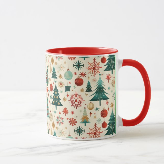 Caneca Padrão de Festas de Inverno Festivas (Direita)