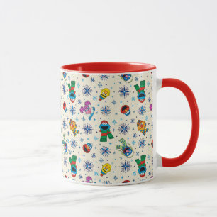 Caneca Padrão de Floco de Neve de Natal na Rua Sésamo