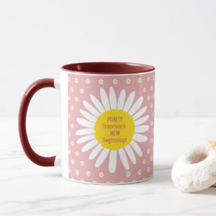 Caneca Padrão de flor margarida - Pureza, citação de inoc