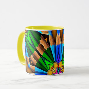 Caneca Padrão de Flores de Abstrato exclusivo