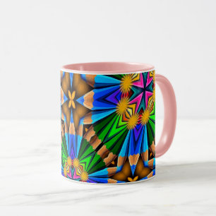 Caneca Padrão de Flores de Abstrato exclusivo