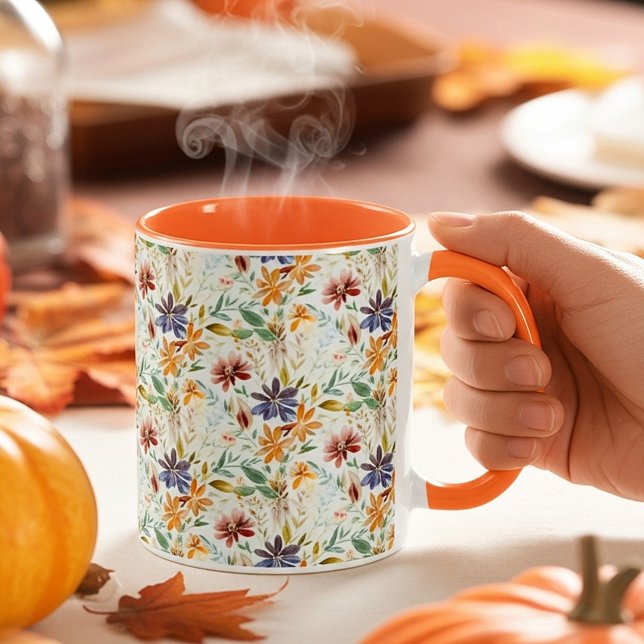 Caneca Padrão de flores silvestres de outono (Criador carregado)