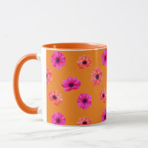 Caneca Padrão de Flores Tropicais 3D 3D de 3D Bonito e Co