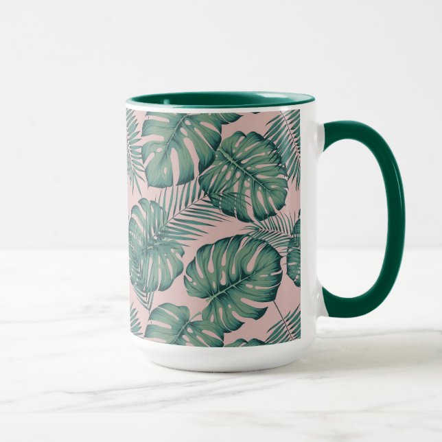 Caneca Padrão de Folha Tropical (Direita)