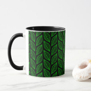 Caneca Padrão de Folha Verde
