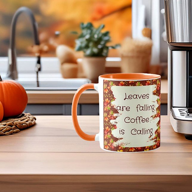 Caneca Padrão de folhas de bordo outonal citação (Criador carregado)